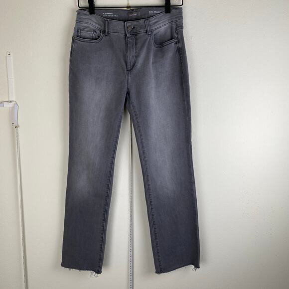 DL1961 Mara Straight Jeans Size 28 Overcast Raw Gray Mid Rise Instasculpt Crop - Picture 8 of 16